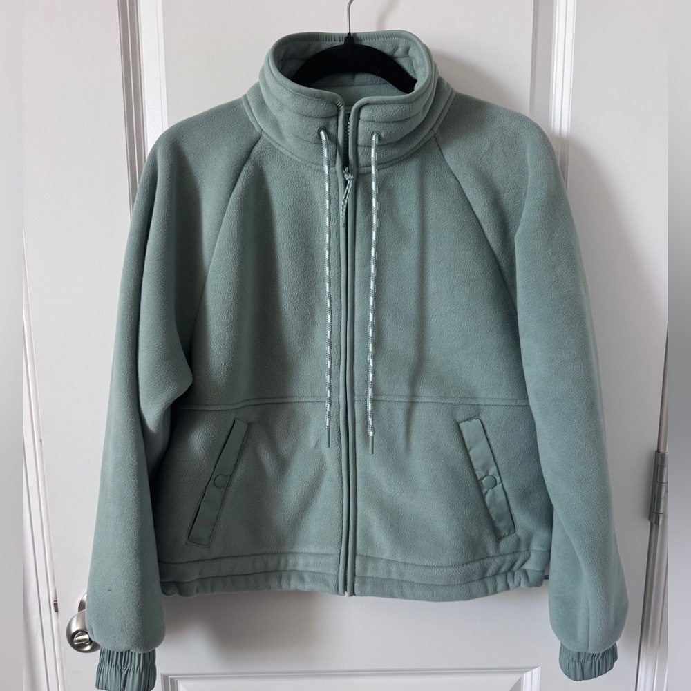 NWOT Lou & Grey Light Sage Green Fleece Jacket Size XS - Picture 1 of 3